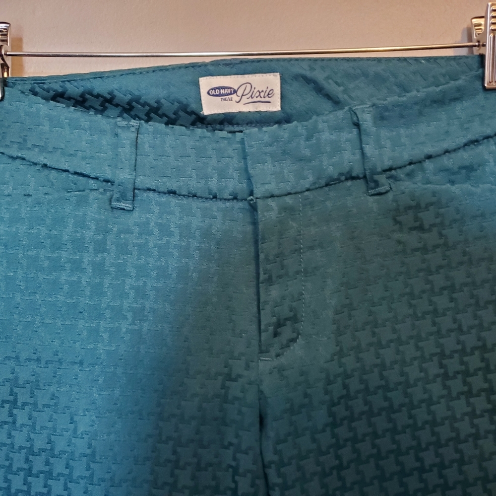 Old Navy Pixie Blue/Green Patterned Pants - Size 2 R - Picture 5 of 8